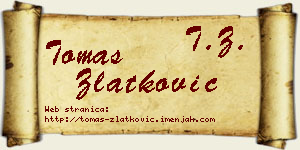 Tomas Zlatković vizit kartica